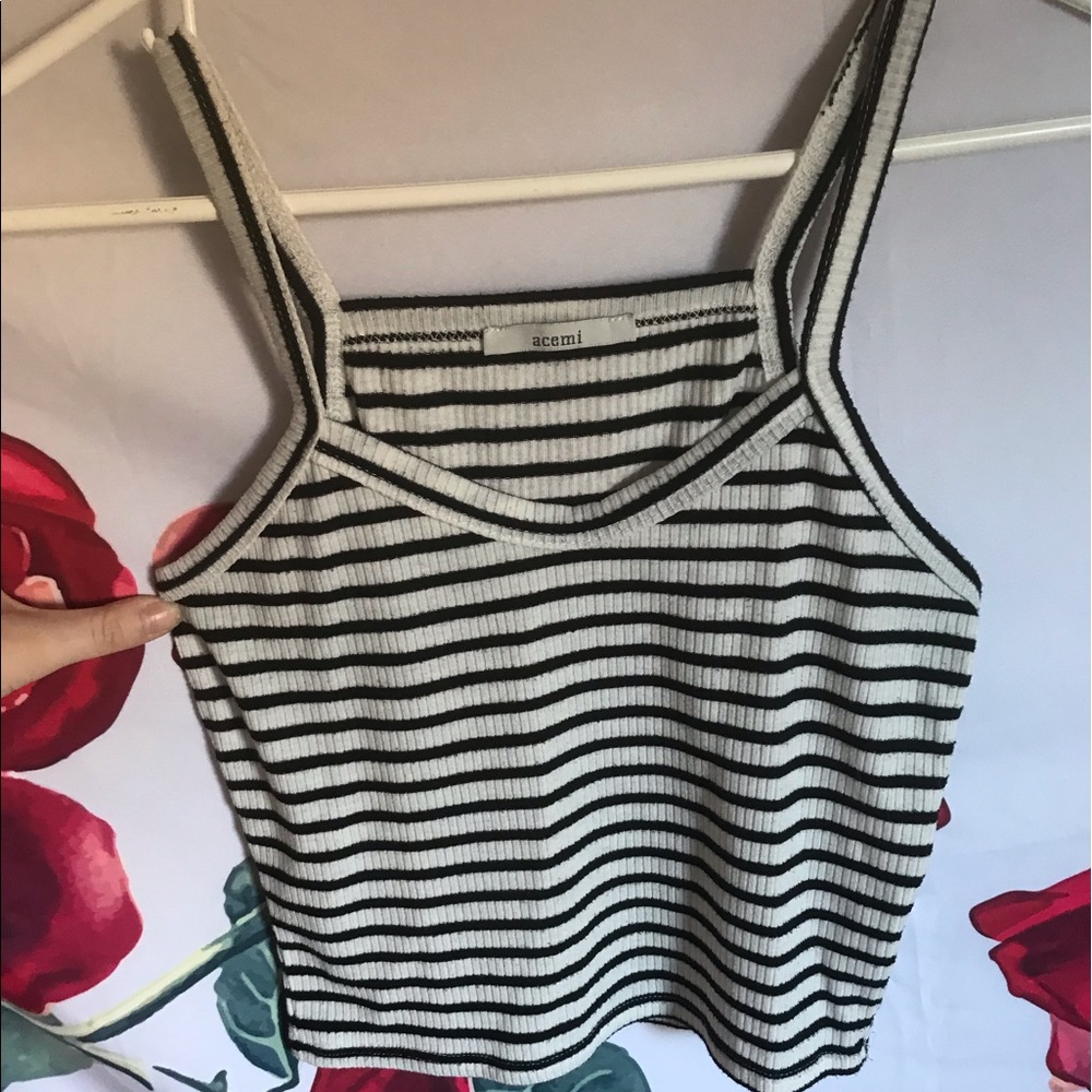 Black and white striped tank top